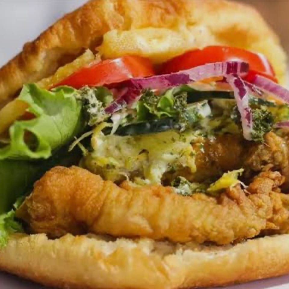 Delicious Jerk Chicken Burger